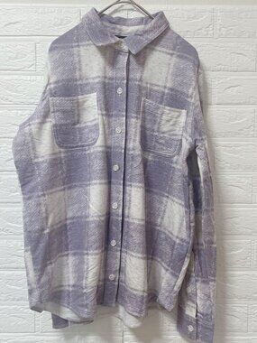 Degrees Check Long-Sleeve Shirt Regular Collar Purple
